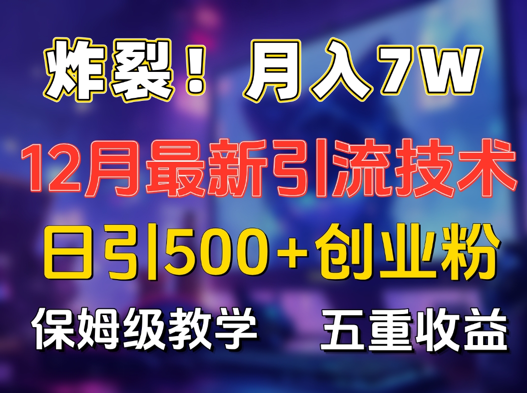 炸裂！月入7W+揭秘12月最新日引流500+精准创业粉，多重收益保姆级教学多客网创-网创项目资源站-副业项目-创业项目-搞钱项目多客网创