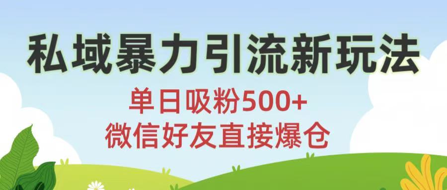 私域暴力引流新玩法!单日吸粉500+，微信好友直接爆仓多客网创-网创项目资源站-副业项目-创业项目-搞钱项目多客网创