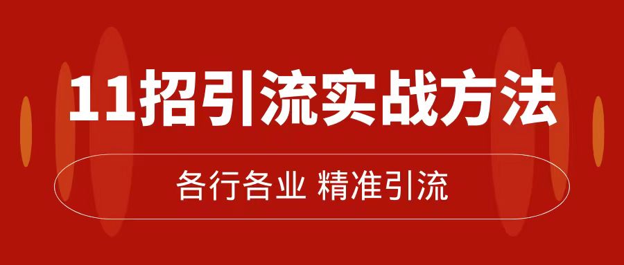 精准引流术：11招引流实战方法，让你私域流量加到爆（11节课完整版）多客网创-网创项目资源站-副业项目-创业项目-搞钱项目多客网创