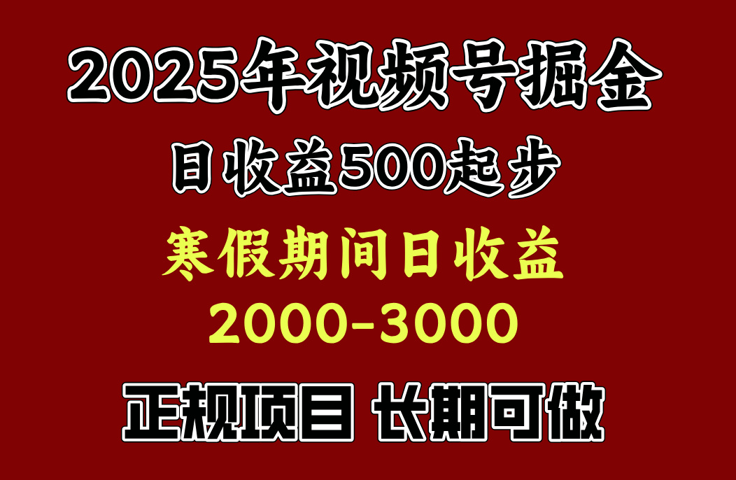 最新视频号项目，单账号日收益500起步，寒假期间日收益2000-3000左右，多客网创-网创项目资源站-副业项目-创业项目-搞钱项目多客网创