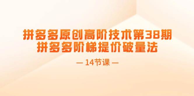 拼多多原创高阶技术第38期，拼多多阶梯提价破量法（14节课）多客网创-网创项目资源站-副业项目-创业项目-搞钱项目多客网创