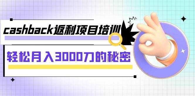 cashback返利项目培训：轻松月入3000刀的秘密（8节课）多客网创-网创项目资源站-副业项目-创业项目-搞钱项目多客网创