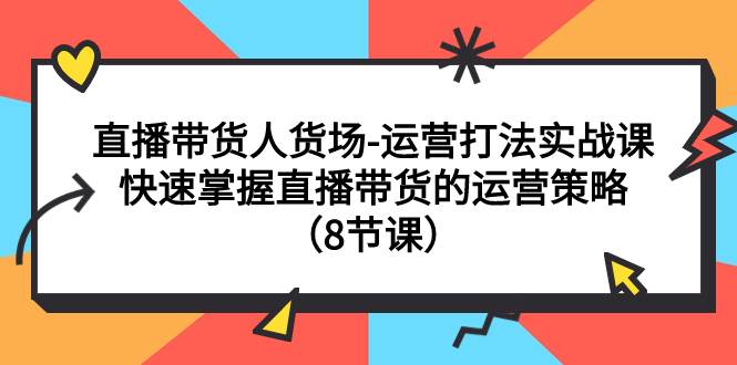 直播带货人货场-运营打法实战课：快速掌握直播带货的运营策略（8节课）多客网创-网创项目资源站-副业项目-创业项目-搞钱项目多客网创