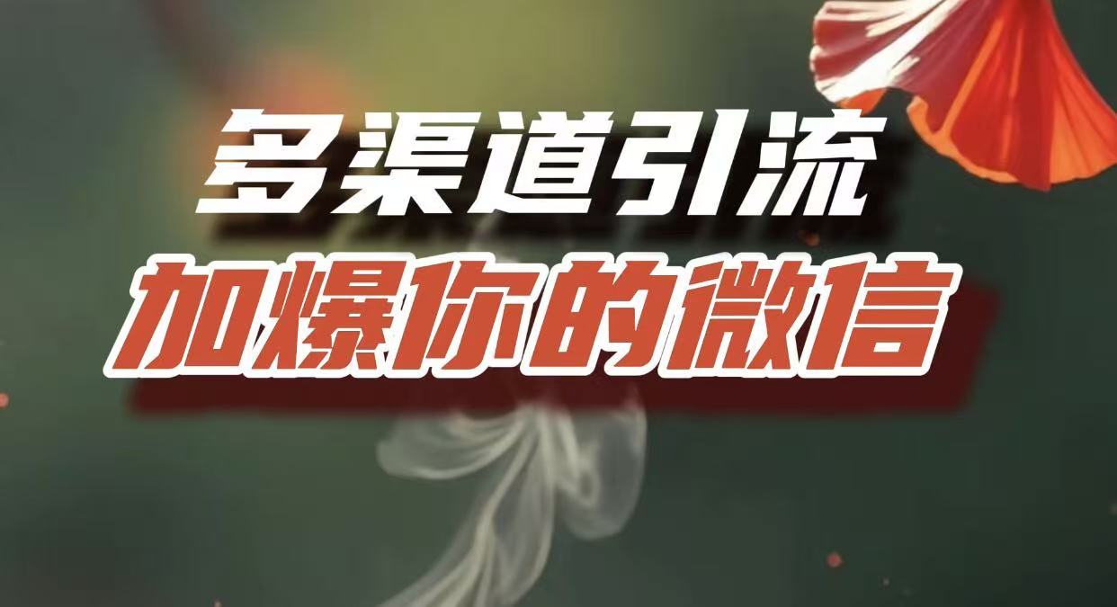 多渠道引流,加爆你的微信,把流量导入到私域,这是每一个想要在互联网赚钱的人必须掌握的底层能力多客网创-网创项目资源站-副业项目-创业项目-搞钱项目多客网创