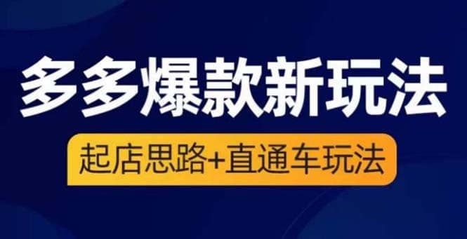 2023拼多多爆款·新玩法：起店思路+直通车玩法（3节精华课）多客网创-网创项目资源站-副业项目-创业项目-搞钱项目多客网创