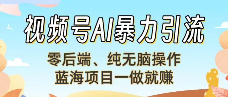 视频号AI暴力引流：零后端、纯无脑操作，蓝海项目一做就赚！【下面那个链接失效了】多客网创-网创项目资源站-副业项目-创业项目-搞钱项目多客网创
