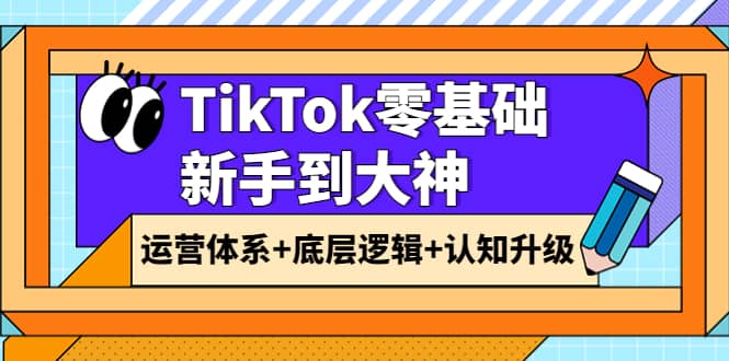 TikTok零基础新手到大神：运营体系+底层逻辑+认知升级（9节系列课）多客网创-网创项目资源站-副业项目-创业项目-搞钱项目多客网创