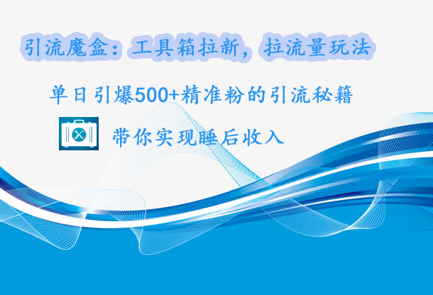 引流魔盒：工具箱拉新，拉流量玩法，单日引爆500+精准粉的引流秘籍，带你实现睡后收入多客网创-网创项目资源站-副业项目-创业项目-搞钱项目多客网创