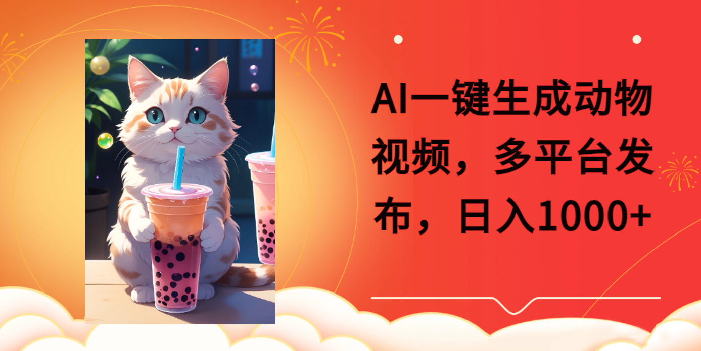 AI一键生成动物搞笑视频，多平台发布，轻松破千万播放，日入2000+多客网创-网创项目资源站-副业项目-创业项目-搞钱项目多客网创