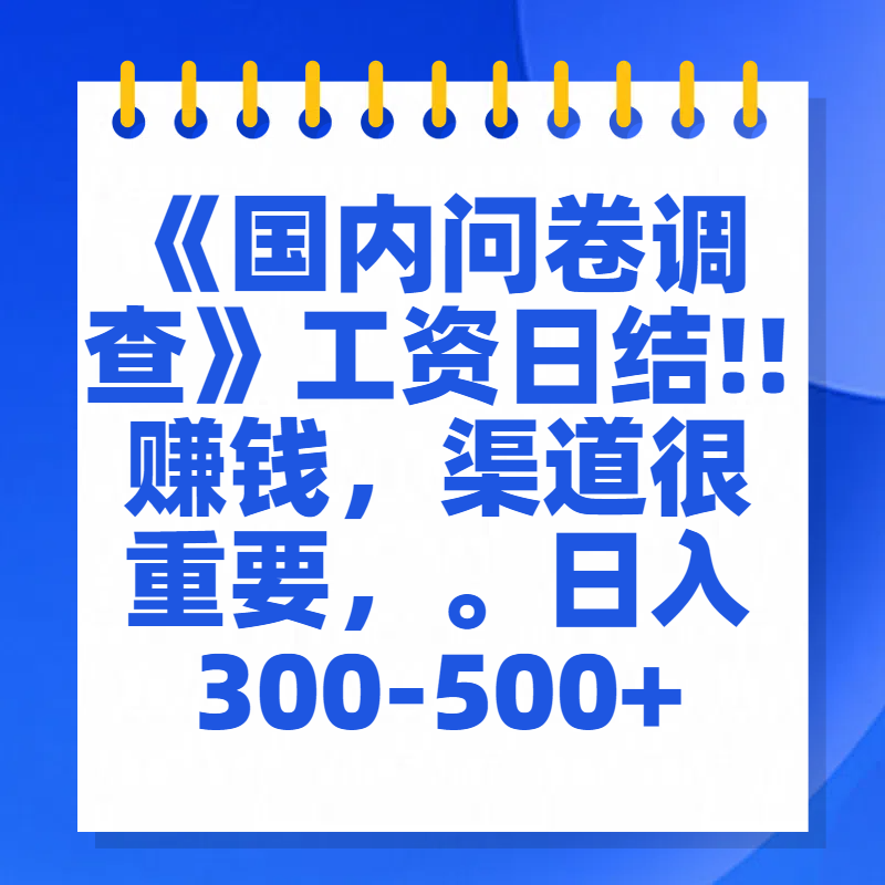 问卷调查答题，一个人在家也可以闷声发大财，小白一天2张，【揭秘】多客网创-网创项目资源站-副业项目-创业项目-搞钱项目多客网创