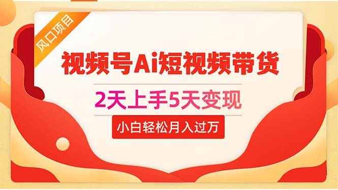 2天上手5天变现视频号Ai短视频带货0粉丝0基础小白轻松月入过万多客网创-网创项目资源站-副业项目-创业项目-搞钱项目多客网创