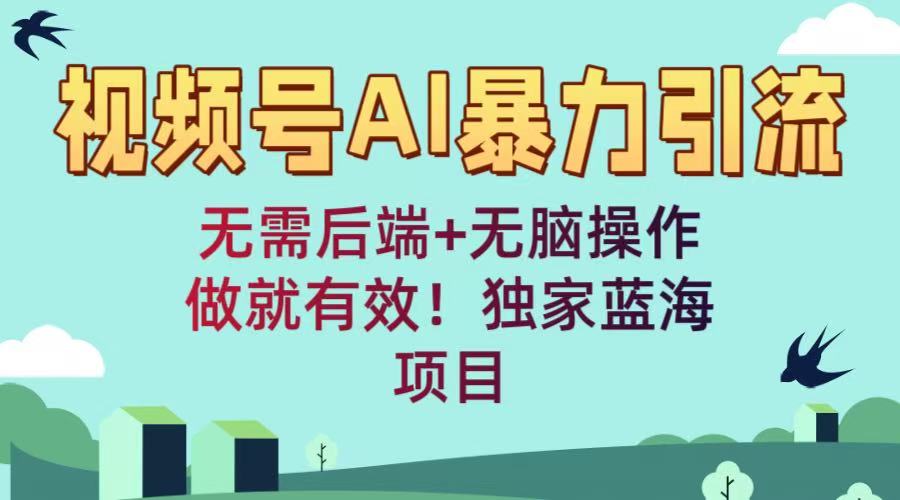 视频号AI暴力引流：无需后端+无脑操作，做就有效！独家蓝海项目多客网创-网创项目资源站-副业项目-创业项目-搞钱项目多客网创
