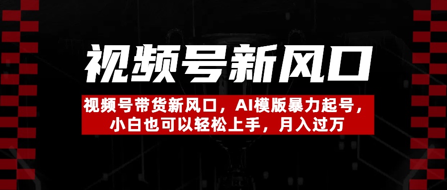 视频号带货新风口，AI模版暴力起号，小白也可以轻松上手，月入过万多客网创-网创项目资源站-副业项目-创业项目-搞钱项目多客网创