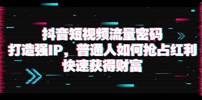 抖音短视频流量密码：打造强IP，普通人如何抢占红利，快速获得财富多客网创-网创项目资源站-副业项目-创业项目-搞钱项目多客网创