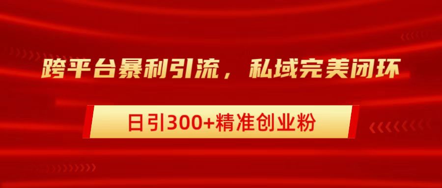 跨平台暴力引流，私域完美闭环，日引300+精准创业粉多客网创-网创项目资源站-副业项目-创业项目-搞钱项目多客网创