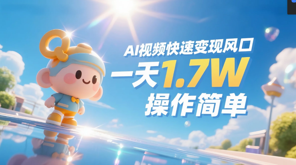 《Ai视频变现风口，一天1.7W，收入无上限，操作简单》多客网创-网创项目资源站-副业项目-创业项目-搞钱项目多客网创