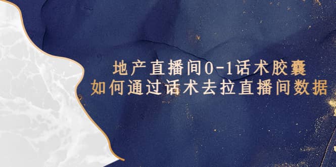 地产-直播间0-1话术胶囊，知道怎么通过话术去拉直播间数据多客网创-网创项目资源站-副业项目-创业项目-搞钱项目多客网创
