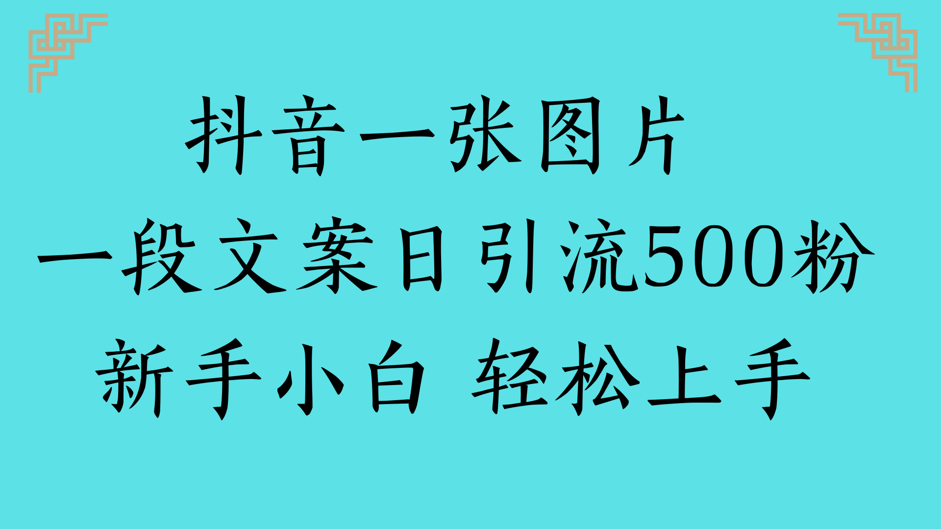 抖音一张图片 一段文案日引流500粉新手小白 轻松上手多客网创-网创项目资源站-副业项目-创业项目-搞钱项目多客网创