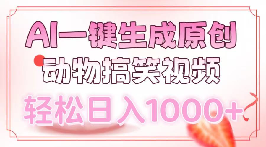 AI一键生成原创动物搞笑视频，轻松日入1000+多客网创-网创项目资源站-副业项目-创业项目-搞钱项目多客网创