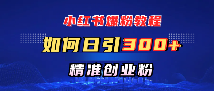 小红书爆粉教程，如何日引300+创业粉，快速实现精准变现！多客网创-网创项目资源站-副业项目-创业项目-搞钱项目多客网创