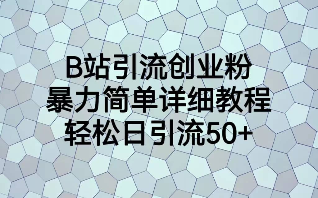 B站引流创业粉，暴力简单详细教程，轻松日引流50+多客网创-网创项目资源站-副业项目-创业项目-搞钱项目多客网创