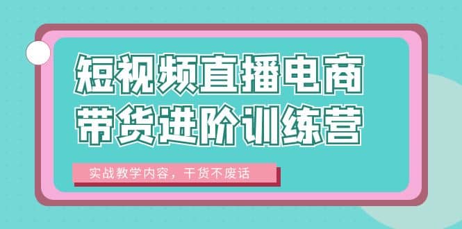 短视频直播电商带货进阶训练营：实战教学内容，干货不废话多客网创-网创项目资源站-副业项目-创业项目-搞钱项目多客网创