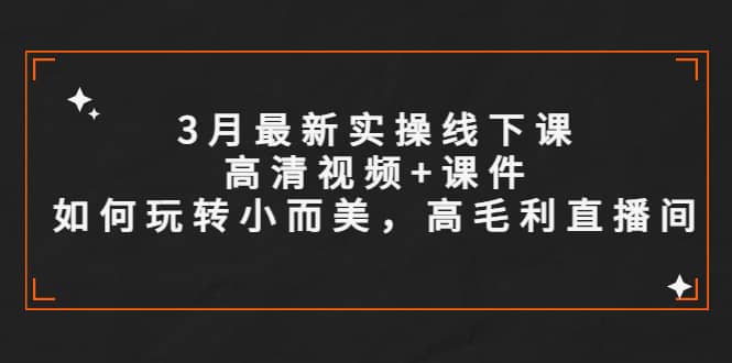3月最新实操线下课高清视频+课件，如何玩转小而美，高毛利直播间多客网创-网创项目资源站-副业项目-创业项目-搞钱项目多客网创