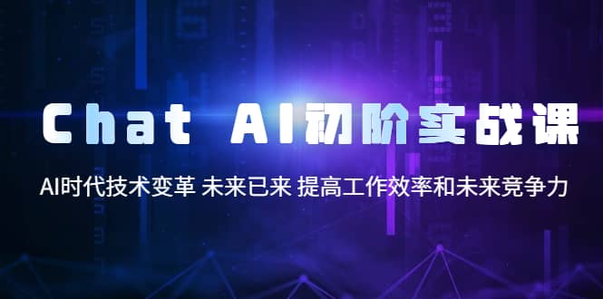 Chat AI初阶实战课,AI时代技术变革 未来已来 提高工作效率和未来竞争力多客网创-网创项目资源站-副业项目-创业项目-搞钱项目多客网创