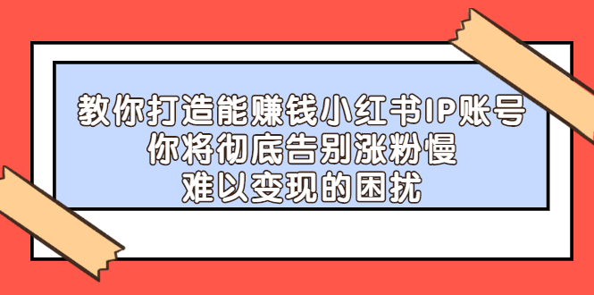 教你打造能赚钱小红书IP账号，了解透彻小红书的真正玩法多客网创-网创项目资源站-副业项目-创业项目-搞钱项目多客网创