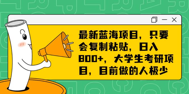 最新蓝海项目，只要会复制粘贴，日入800+，大学生考研项目，目前做的人极少多客网创-网创项目资源站-副业项目-创业项目-搞钱项目多客网创