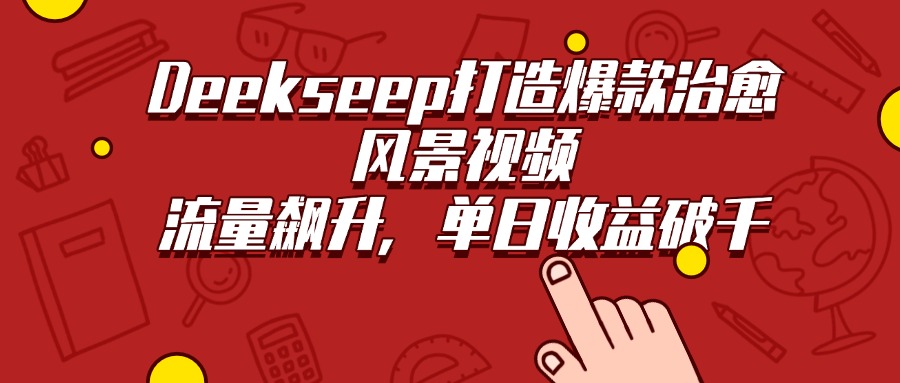 Deekseep打造爆款治愈风景视频,流量飙升,单日收益破千多客网创-网创项目资源站-副业项目-创业项目-搞钱项目多客网创