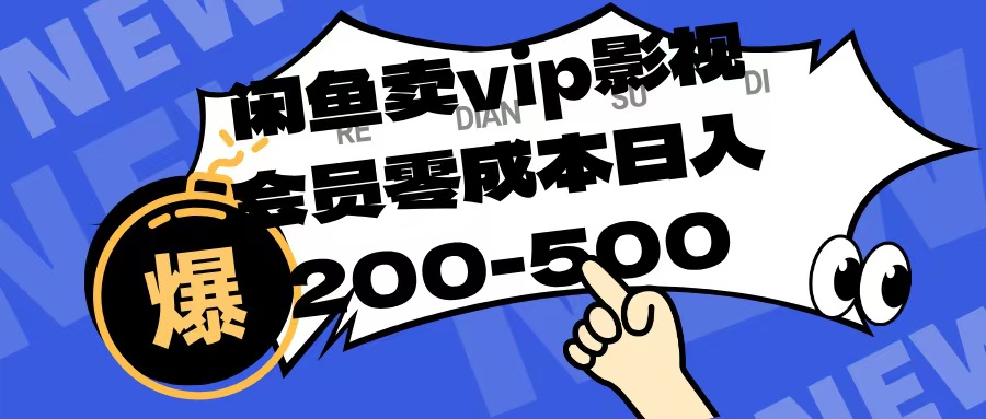 闲鱼卖vip影视会员，零成本日入200-500多客网创-网创项目资源站-副业项目-创业项目-搞钱项目多客网创