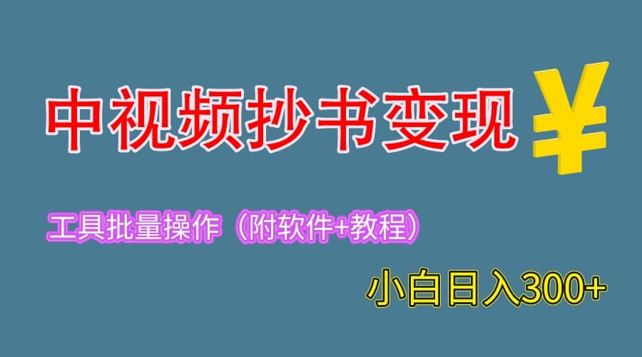 2023中视频抄书变现（附工具+教程），一天300+，特别适合新手操作的副业多客网创-网创项目资源站-副业项目-创业项目-搞钱项目多客网创