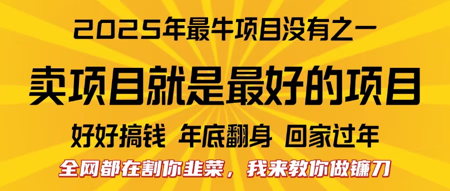 全网都在割你韭菜，我来教你做镰刀。卖项目就是最好的项目，2025年最牛互联网项目多客网创-网创项目资源站-副业项目-创业项目-搞钱项目多客网创
