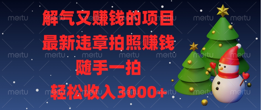 解气又赚钱的项目，最新违章拍照赚钱，随手一拍，轻松收入3000+多客网创-网创项目资源站-副业项目-创业项目-搞钱项目多客网创