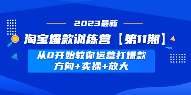 淘宝爆款训练营【第11期】 从0开始教你运营打爆款，方向+实操+放大多客网创-网创项目资源站-副业项目-创业项目-搞钱项目多客网创