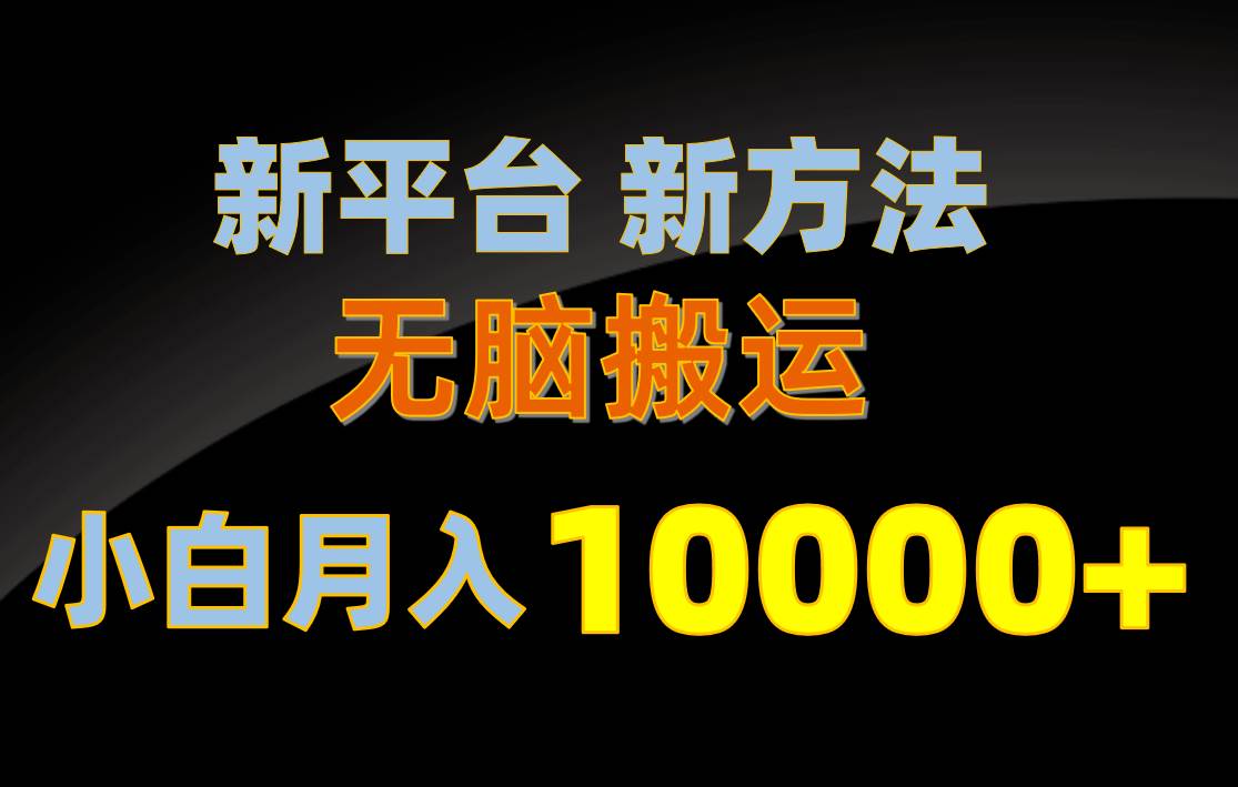 新平台新方法，无脑搬运，月赚10000+，小白轻松上手不动脑多客网创-网创项目资源站-副业项目-创业项目-搞钱项目多客网创