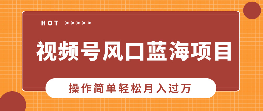 视频号风口蓝海项目，中老年人的流量密码，操作简单轻松月入过万多客网创-网创项目资源站-副业项目-创业项目-搞钱项目多客网创