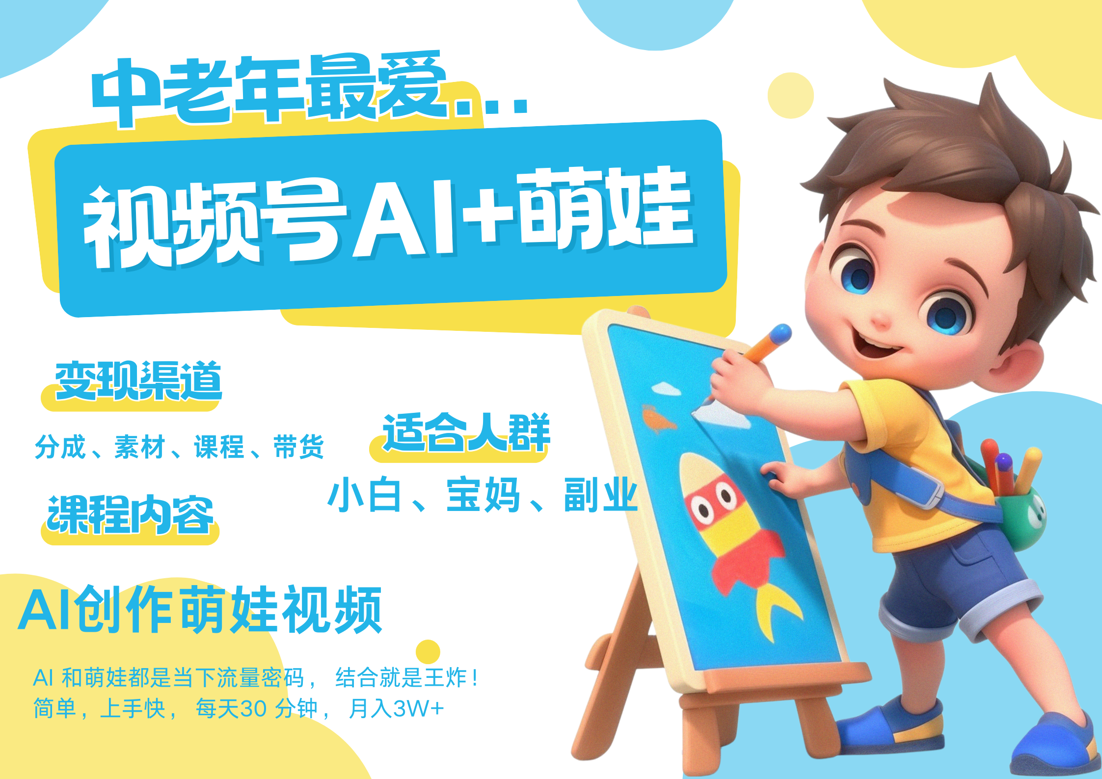 萌娃，又一爆款密码，小白3步上手，爆款率80%，每天十分钟，轻松AI变现萌娃搞钱，带货、素材、分成都非常猛，泼天流量，发布就爆！月入5W，抓紧学！多客网创-网创项目资源站-副业项目-创业项目-搞钱项目多客网创