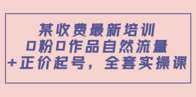 某收费最新培训：0粉0作品自然流量+正价起号，全套实操课多客网创-网创项目资源站-副业项目-创业项目-搞钱项目多客网创