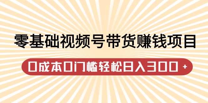 零基础视频号带货赚钱项目，0成本0门槛轻松日入300+【视频教程】多客网创-网创项目资源站-副业项目-创业项目-搞钱项目多客网创