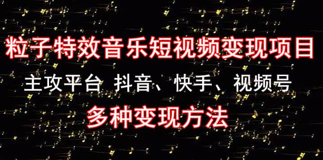《粒子特效音乐短视频变现项目》主攻平台 抖音、快手、视频号 多种变现方法多客网创-网创项目资源站-副业项目-创业项目-搞钱项目多客网创