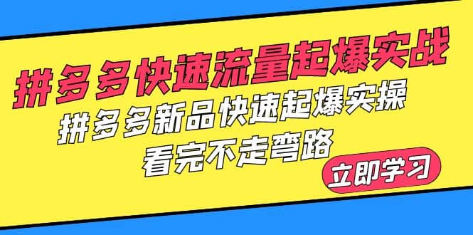 拼多多-快速流量起爆实战，拼多多新品快速起爆实操，看完不走弯路多客网创-网创项目资源站-副业项目-创业项目-搞钱项目多客网创
