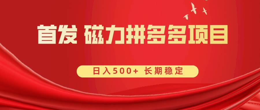 首发 磁力拼多多自撸  日入500+多客网创-网创项目资源站-副业项目-创业项目-搞钱项目多客网创