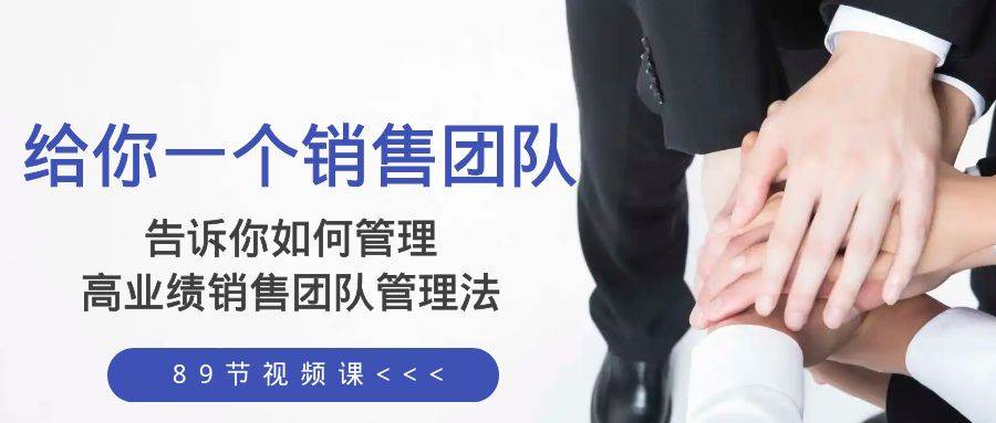 给你一个销售团队，告诉你如何管理，高业绩销售团队管理法（89节课）多客网创-网创项目资源站-副业项目-创业项目-搞钱项目多客网创