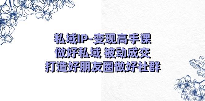 私域IP-变现高手课：做好私域 被动成交，打造好朋友圈做好社群（18节）多客网创-网创项目资源站-副业项目-创业项目-搞钱项目多客网创