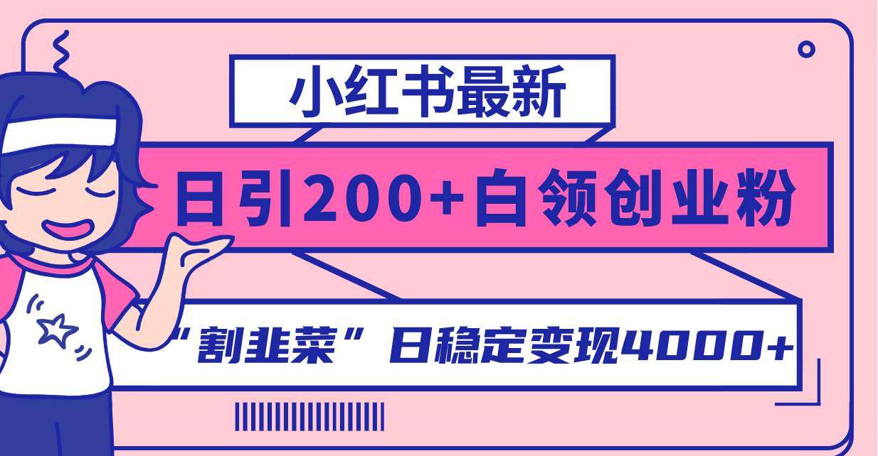 小红书最新日引200+创业粉”割韭菜“日稳定变现4000+实操教程！多客网创-网创项目资源站-副业项目-创业项目-搞钱项目多客网创