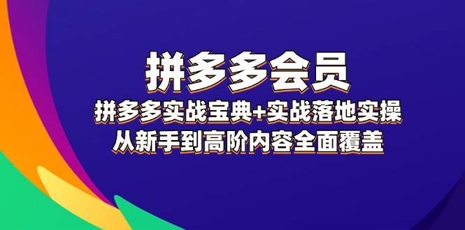 拼多多 会员，拼多多实战宝典+实战落地实操，从新手到高阶内容全面覆盖多客网创-网创项目资源站-副业项目-创业项目-搞钱项目多客网创
