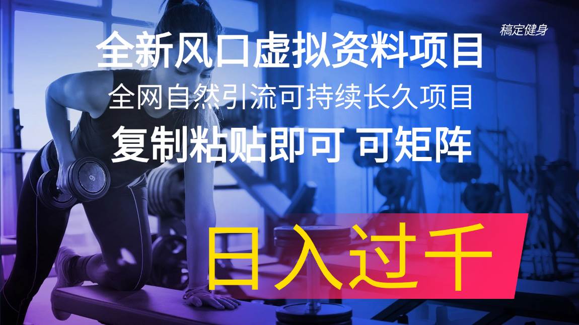 全新风口虚拟资料项目 全网自然引流可持续长久项目 复制粘贴即可可矩阵…多客网创-网创项目资源站-副业项目-创业项目-搞钱项目多客网创