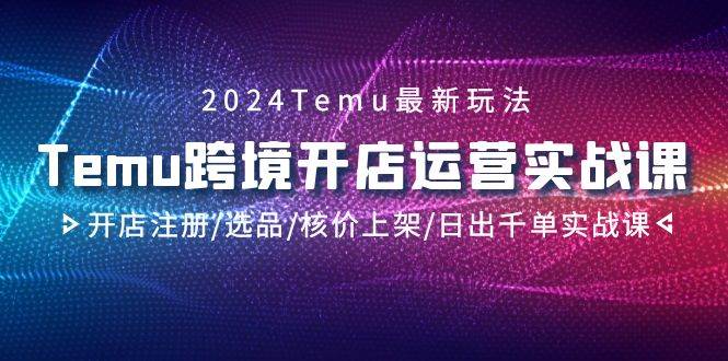 2024Temu跨境开店运营实战课,开店注册/选品/核价上架/日出千单实战课多客网创-网创项目资源站-副业项目-创业项目-搞钱项目多客网创